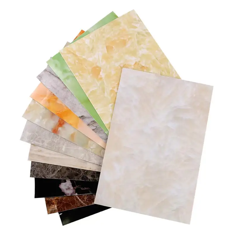 Multicoloured Marble Sheet for Flooring Shower Walls and Countertops Easy Cleaning