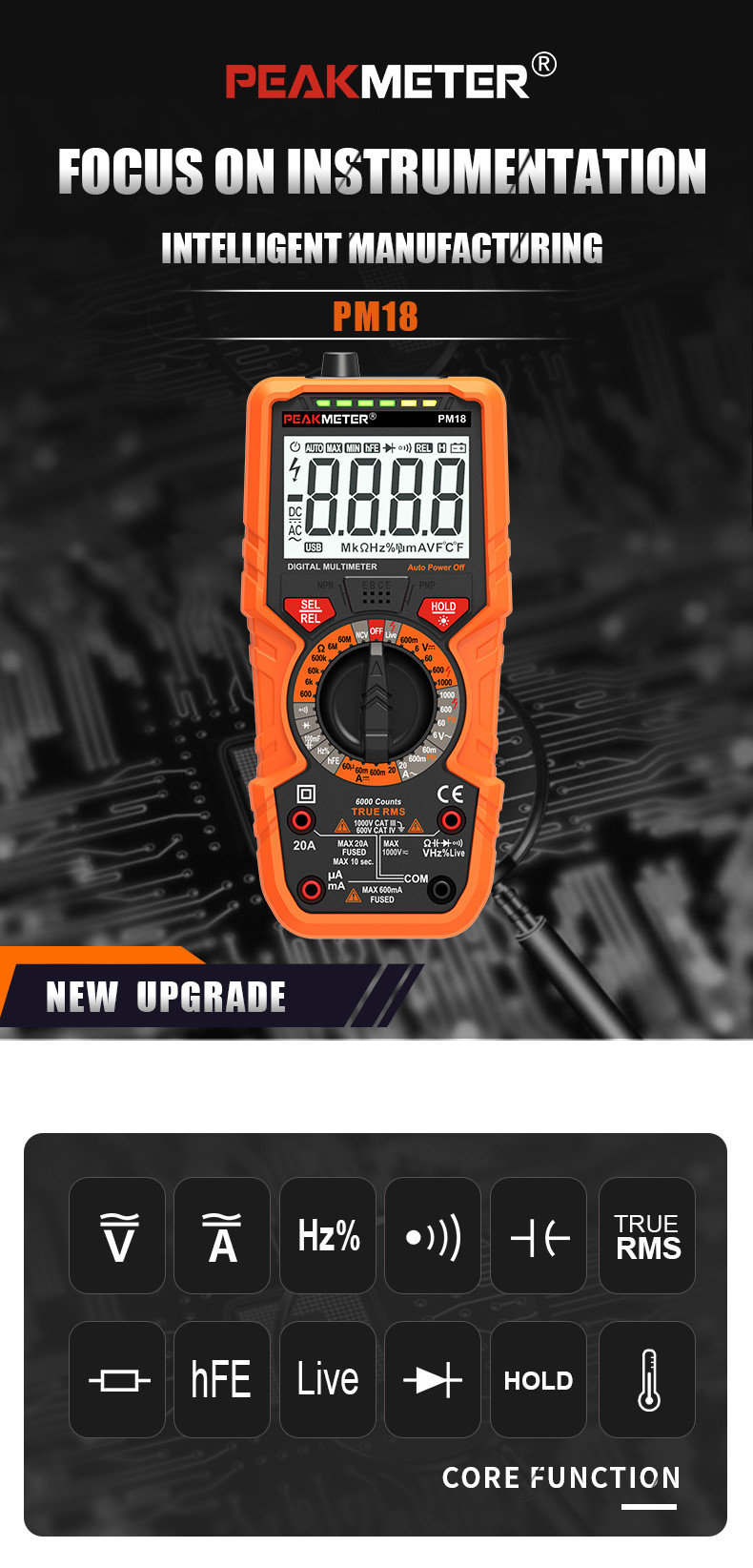 Digital Low Voltage Multimeter , High Precision Electrical Multimeter Tester