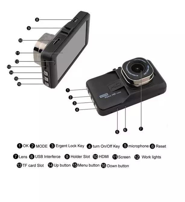 3" CMOS Mounted Car DVR Mirror Dual Camera Digital Video Recorder