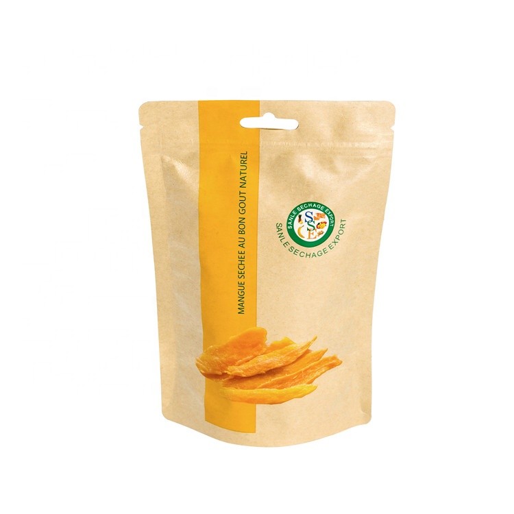 Recyclable Kraft Paper Food Packaging Pouches For Dried Fruit
