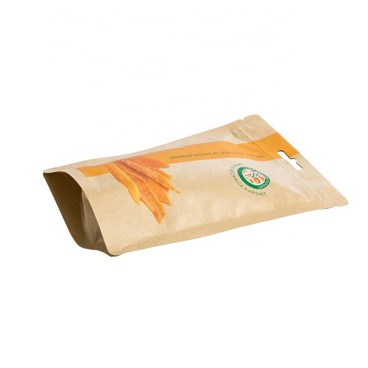 Recyclable Kraft Paper Food Packaging Pouches For Dried Fruit