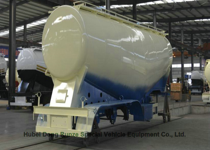 V Shaped Cement Powder Tanker Transport Trailer With Diesel Engine Air Compressor