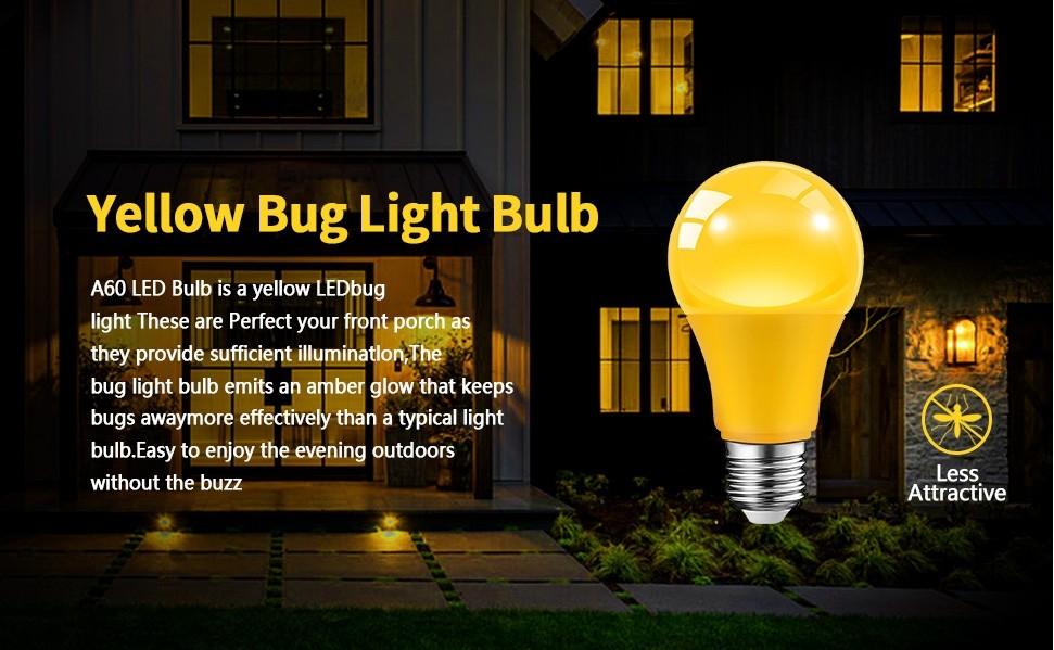 Dimmable Amber LED Bulbs For Enclosed Fixtures With Long Life Span - E26 Base