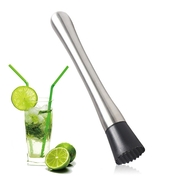 8.26 Inch Stainless Steel Cocktail Muddler Fruit Based Drinks Mojitos Muddler