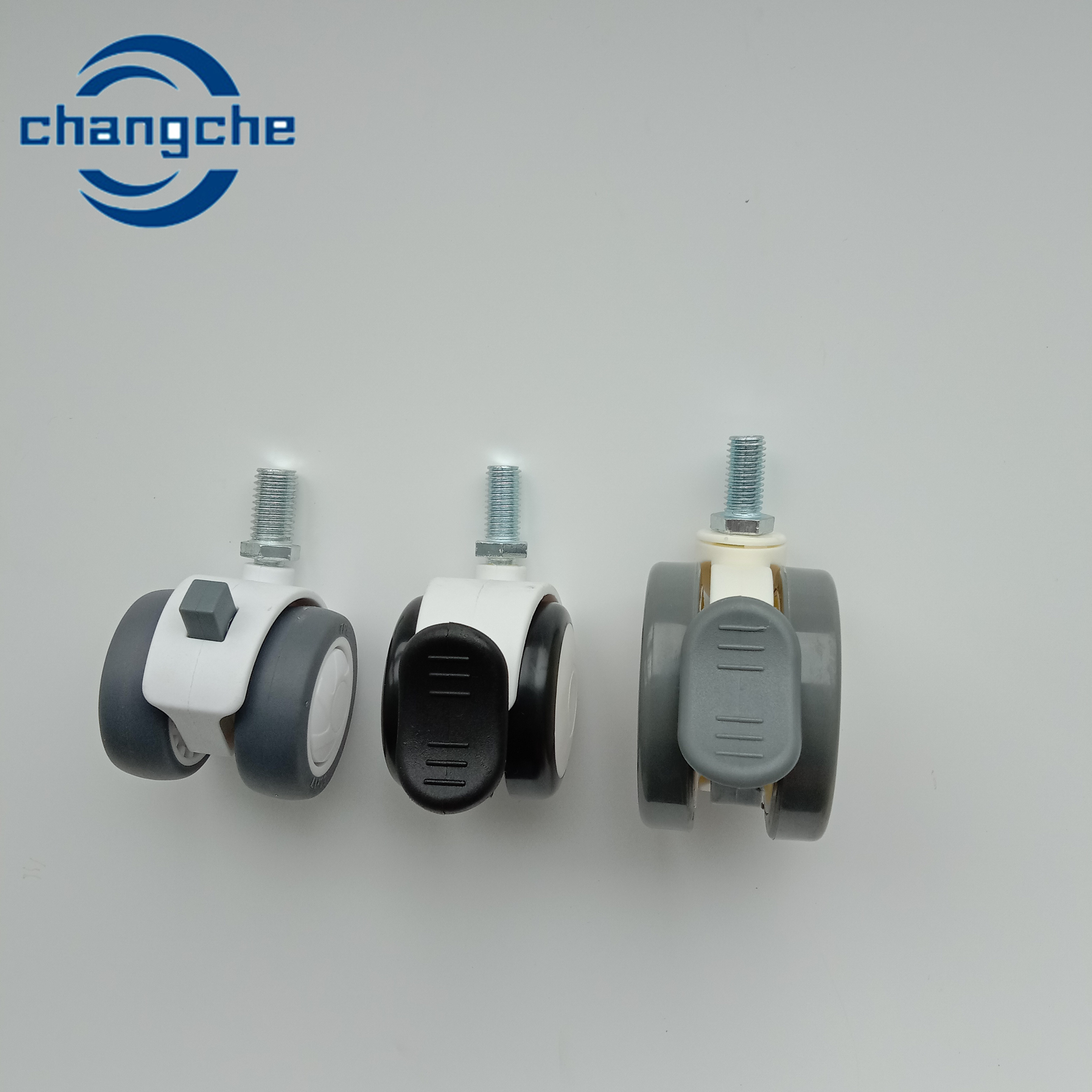 PP / Rubber/ Chrome Finish Hospital Caster Wheels with Stop Heavy Duty Wheels