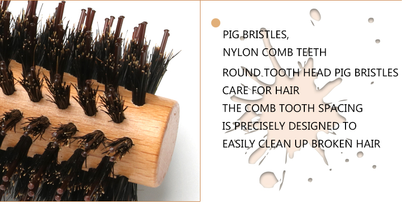Long Handle Wooden Hair Brush For Curly Hair Ergonomic Design