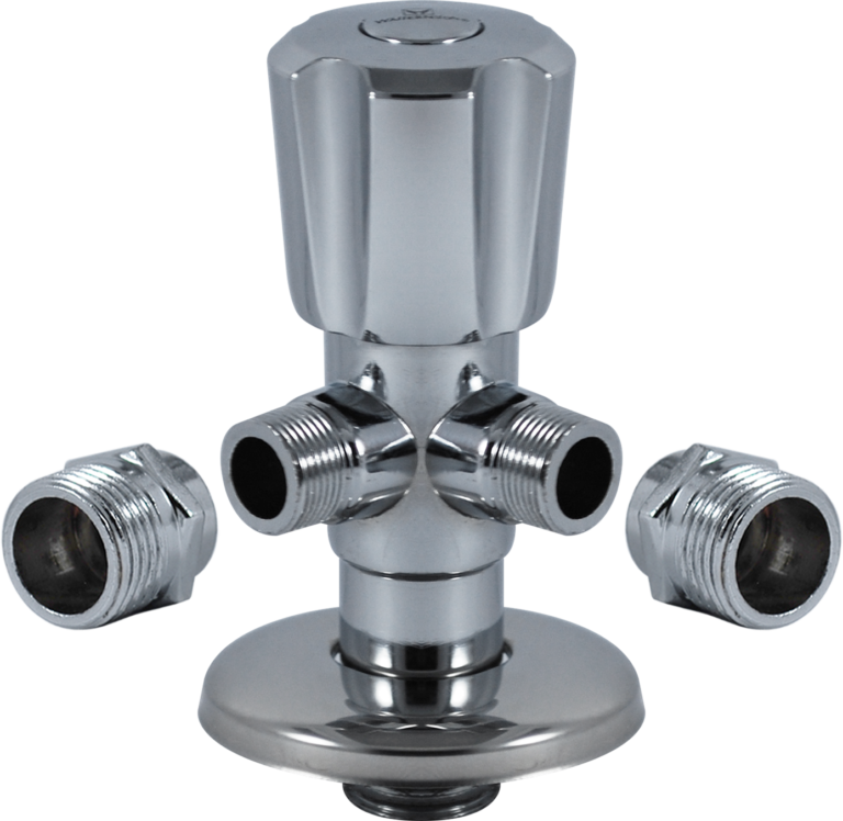 Bathroom Faucet Spout Feature With Diverter Chrome Plated Angle Valve For Faucet Fittings