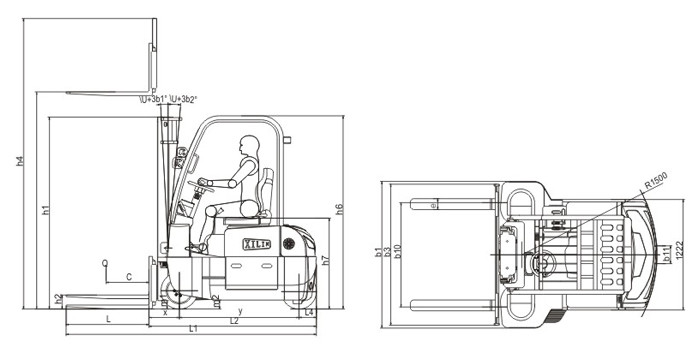 4 Directional Electric Warehouse Forklift Trucks Multiple Functions 2000kg Capacity