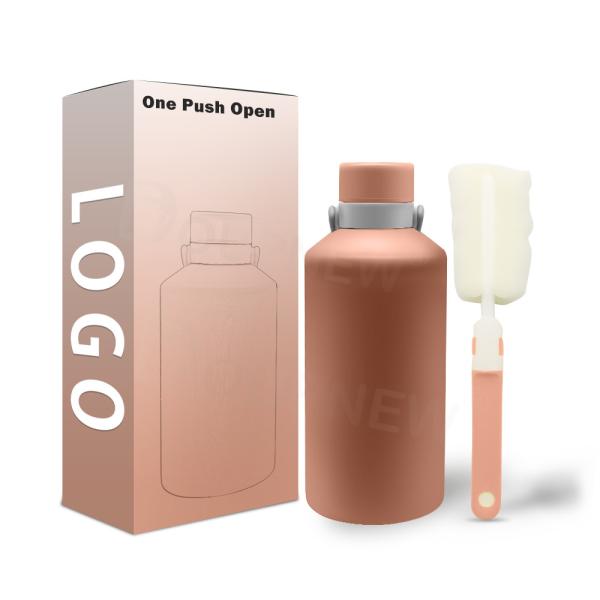 600ml 800ml 1000ml Pressing Type Stainless Steel Vacuum Water Bottle Anti