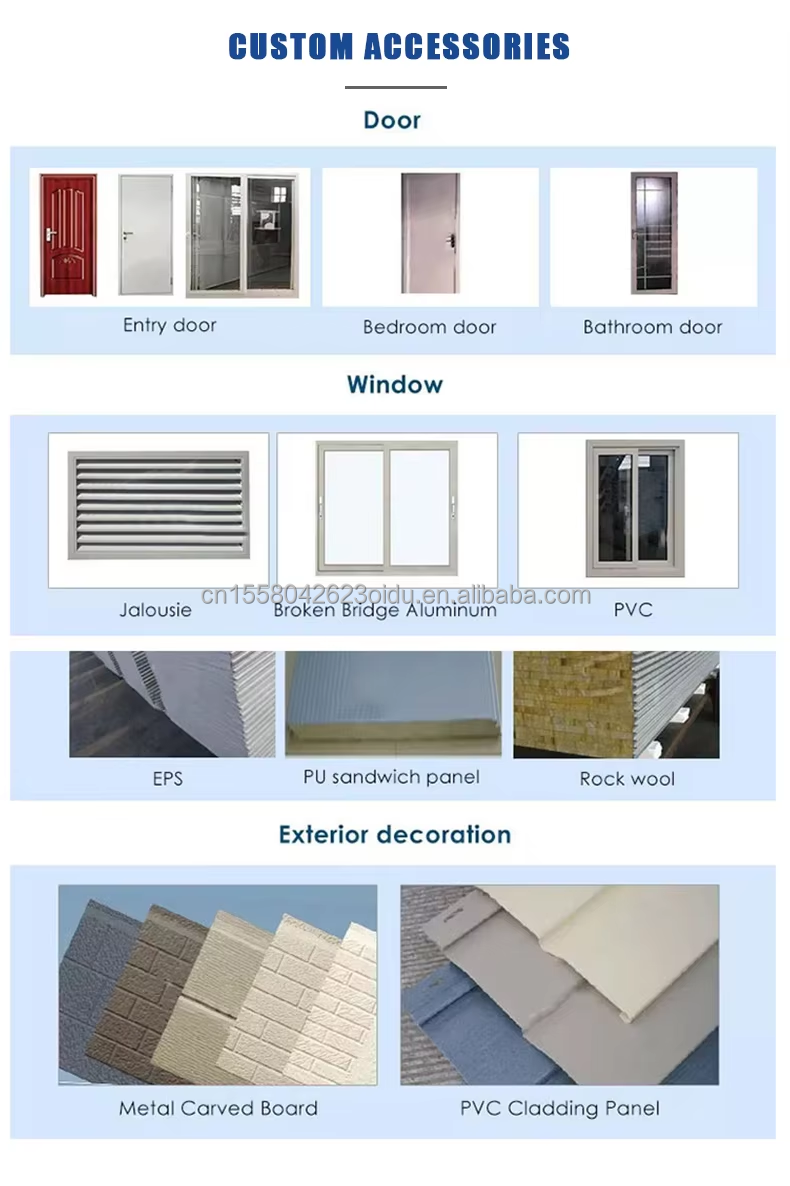 Wall 50/75/100mm Wave Sandwich Panel 20ft or 40ft Luxury Portable Shower Cabin for House or Apartment Bathroom Restroom