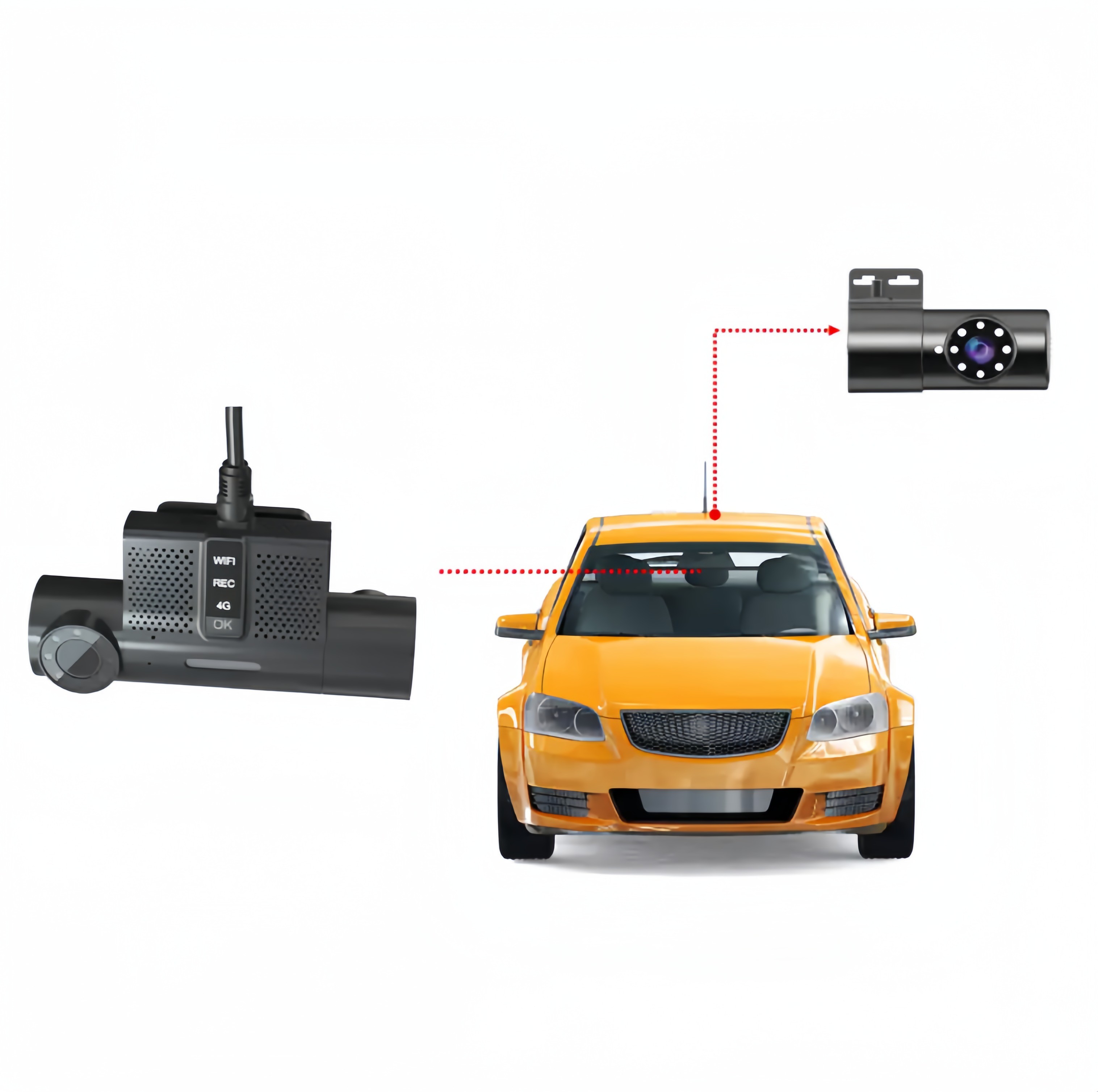 2K Dual Len Dash Camera Mini WiFi Camera Support Motion Detection