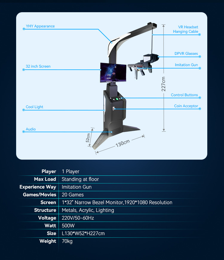 Touch Screen VR Shooting Simulator DPVR E3C Glasses Self Service 9d Vr Shooting Game