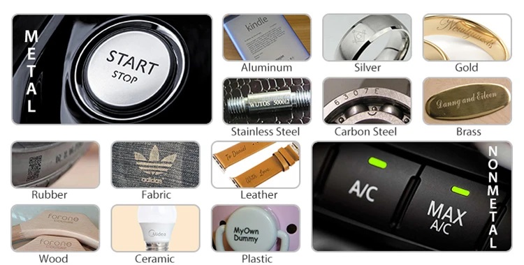20w 30w Mini Rotary Rotating Marker Laser Medals Dog Tages Engraved Machine Portable Fiber Laser Marking Machine for Leather