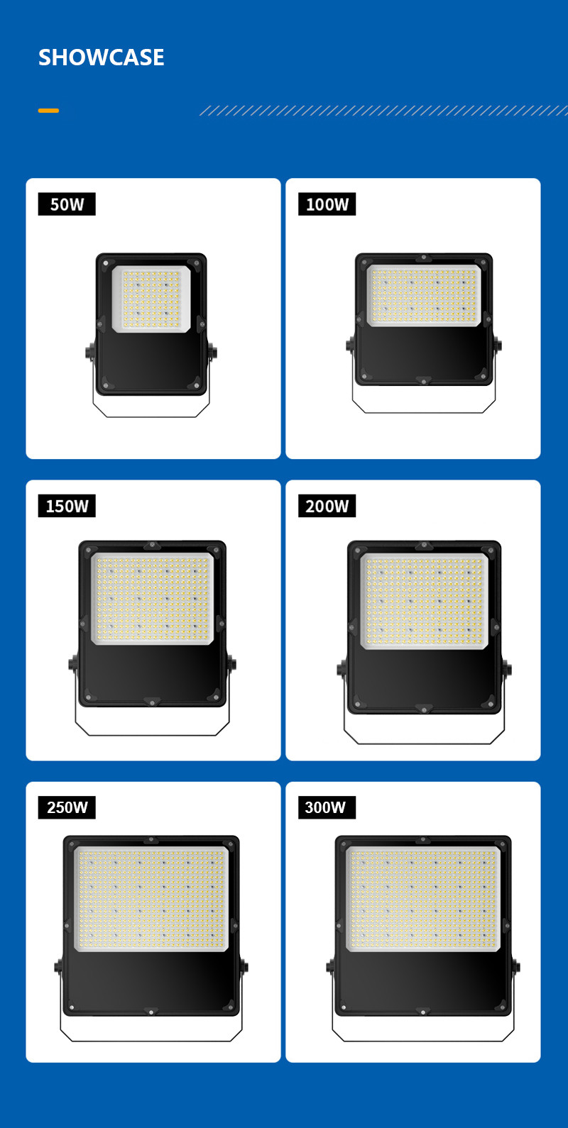 Portable Slim Smd 2835 100W LED Flood Light Outdoor Aluminum Fixtures