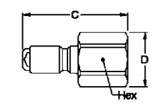 1/8 Nominal Use with compressed air, gases and liquids Brass Pneumatic Quick Coupling