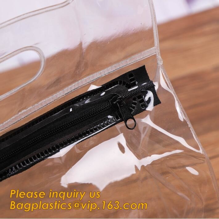 Factory Custom made Environmental PVC clear packaging toy storage handle bag,plastic tote packaging bag with handles fro