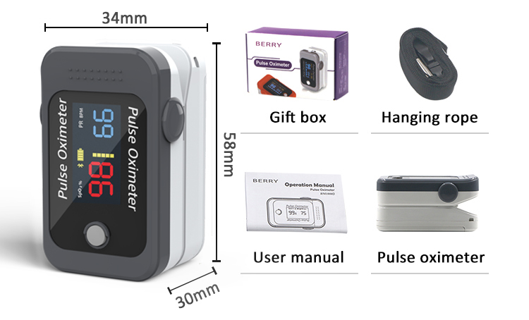 BM1000C Medical Pulse Oximeter Electric Blood Testing Equipments Digital LCD Display