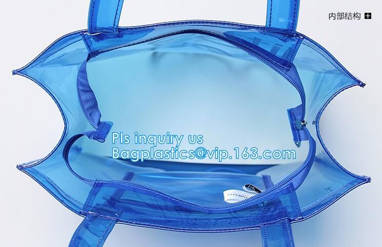 Summer new PVC transparent crystal jelly single shoulder bag Lash leisure beach bag handbag, Purse PVC Beach Clear Handb