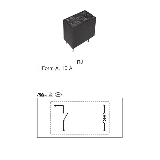 RJ-SS-112LM1 Mini SPST 10 Amp 12V DC PCB Relay 4KV Dielectric Withstand For Automotive Flasher