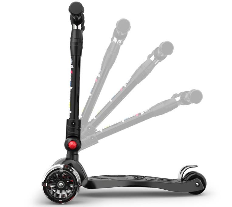 Kids Surfing Skate Kick Scooter Push Scooter With Extra Wide PU Light-Up 4 Wheels