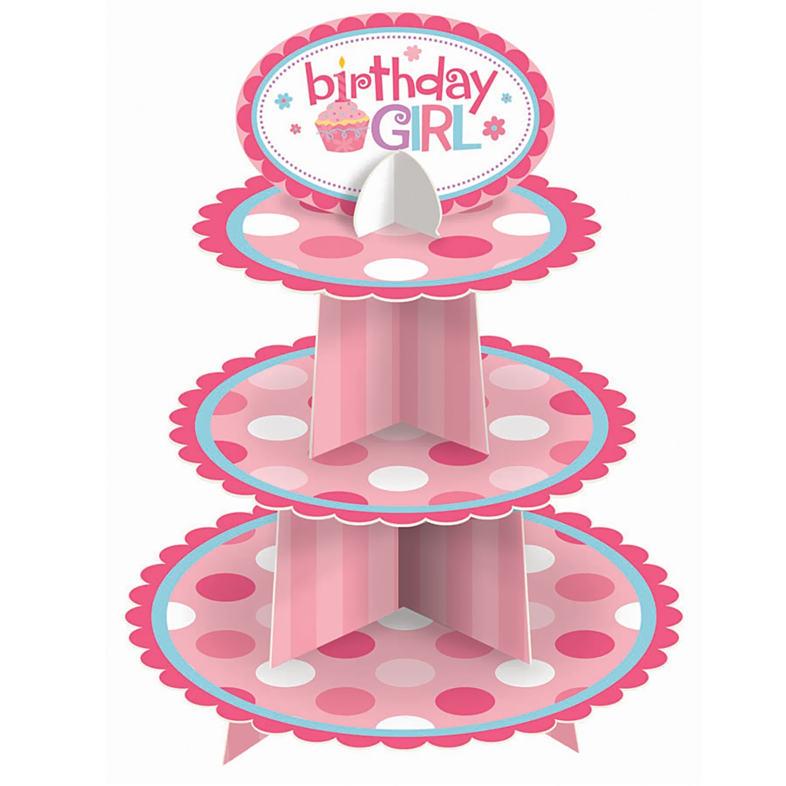 Eco Friendly Colorful Cardboard Cake Stand 3 Tier Type Solid Structure
