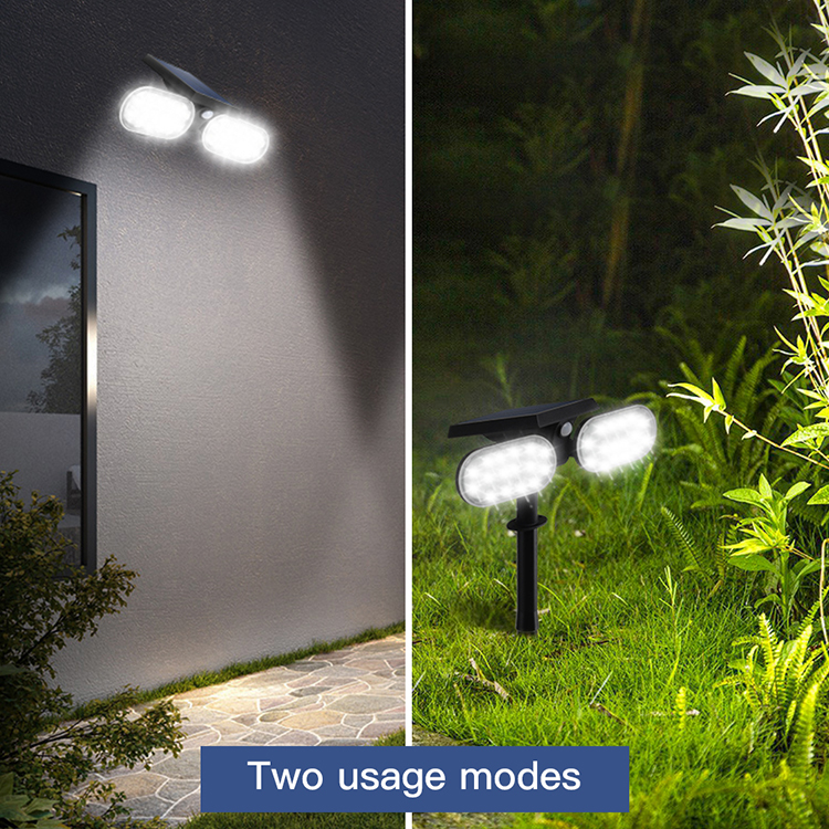 Double Heads IP65 LED Holiday Lights Foldable Motion Sensor Solar