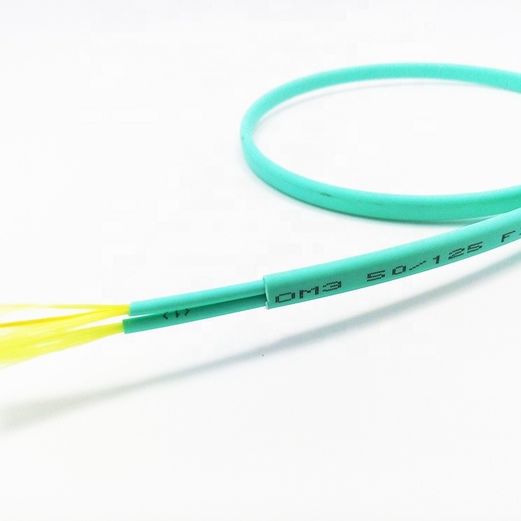LSZH ruggedized flat 2 core duplex multimode fiber optic cable,with added protective layer making it more rugged
