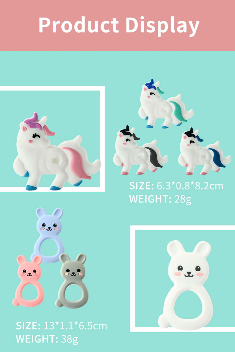Animal Cat Kitten Silicone Baby Teether BPA Free For Toddler Teething