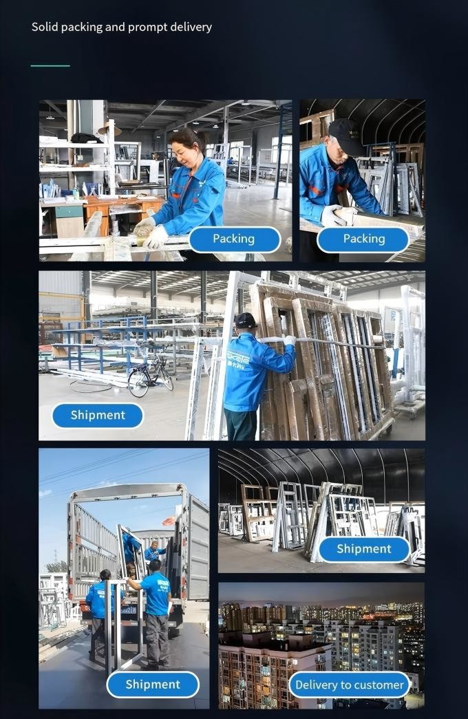 Hanging Heat Insulation Strip Casement Windows With Hinges