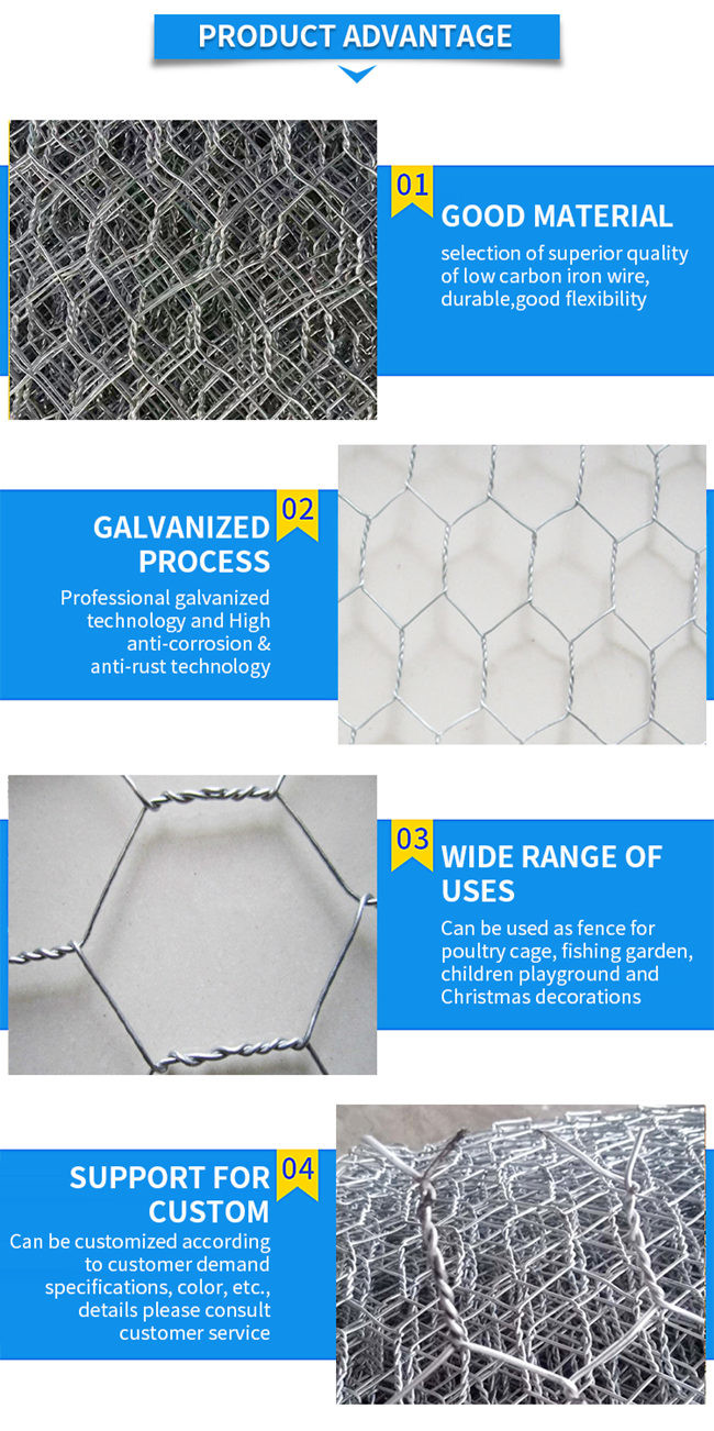 Hexagonal Hot Dip Galvanised 6ft Tall Chicken Wire Mesh For Bird Cage