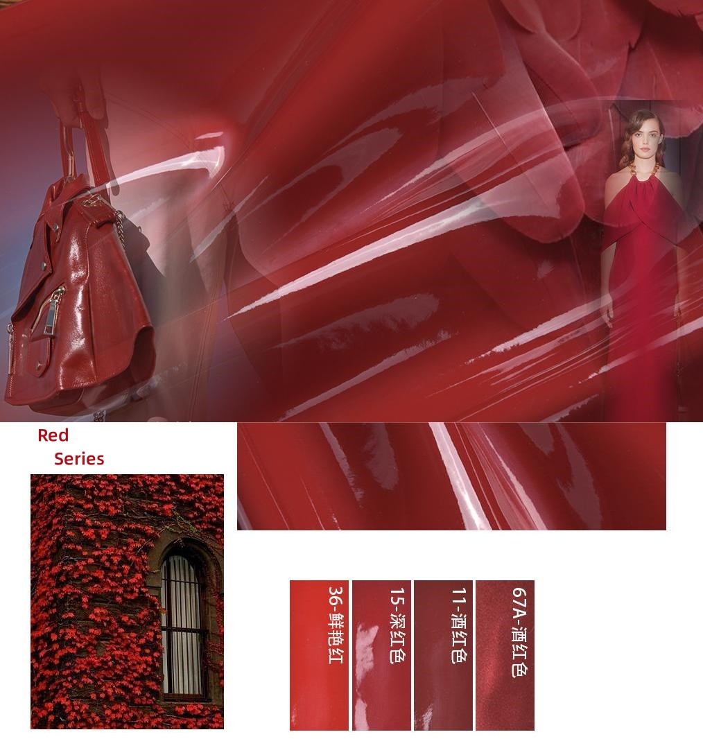 1.1mm Patent Leather Mirror PVC Leather Fabric Luggage Handbags Cosmetic Bag Usage