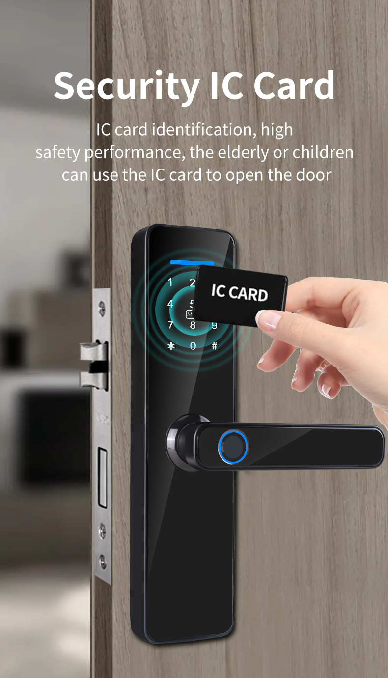 ROHS Fingerprint Password Door Lock Zigbee High Security Electronic Door Locks