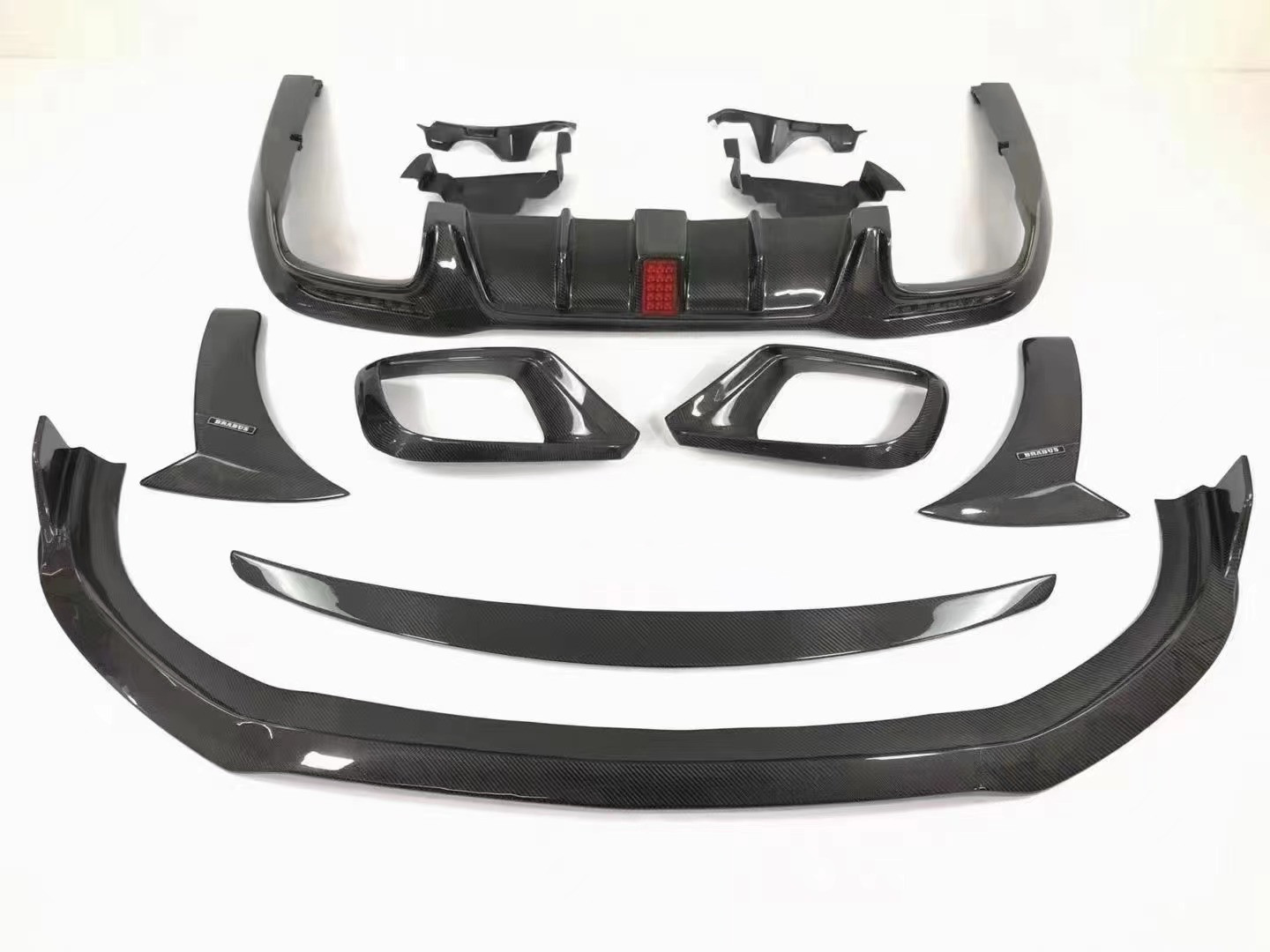 BRASS Tyle Front Shovel Rear Diffuser for Mercedes-Benz W222 AMG S63 S65 S63 S65 Carbon Fiber Body Kit