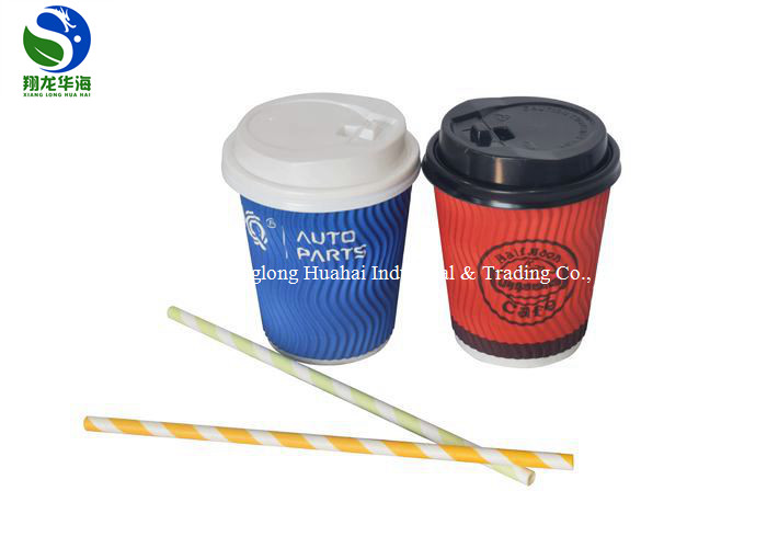White Brown Insulated 12 Oz Paper Cup , Ripple Wrap Paper Coffee Cups