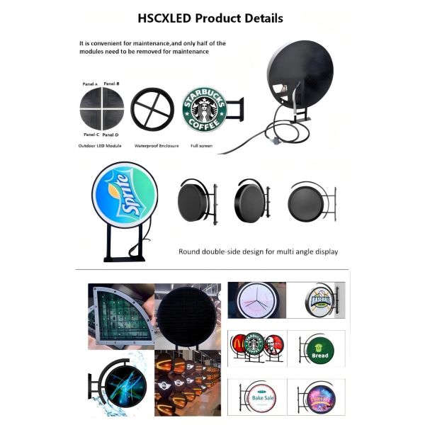 Double-Sided Waterproof P4 LED Display Outdoor Circular LED Screen