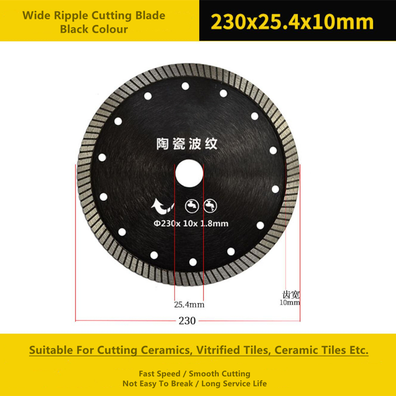 Wide Ripple Diamond Cut Circular Saw Blade Ceramic Cutting