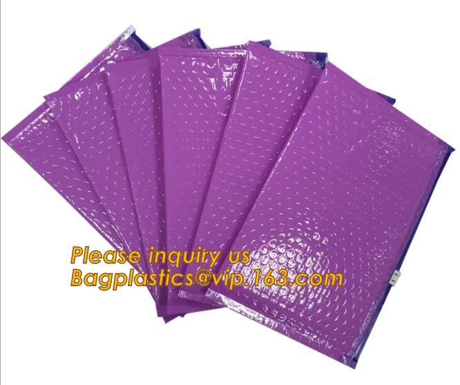Holographic Factory Shiny gold Cosmetic bag Zipper Bubble Bag zip-lock Slider Padded Mailer metallic bubble zipper bagea