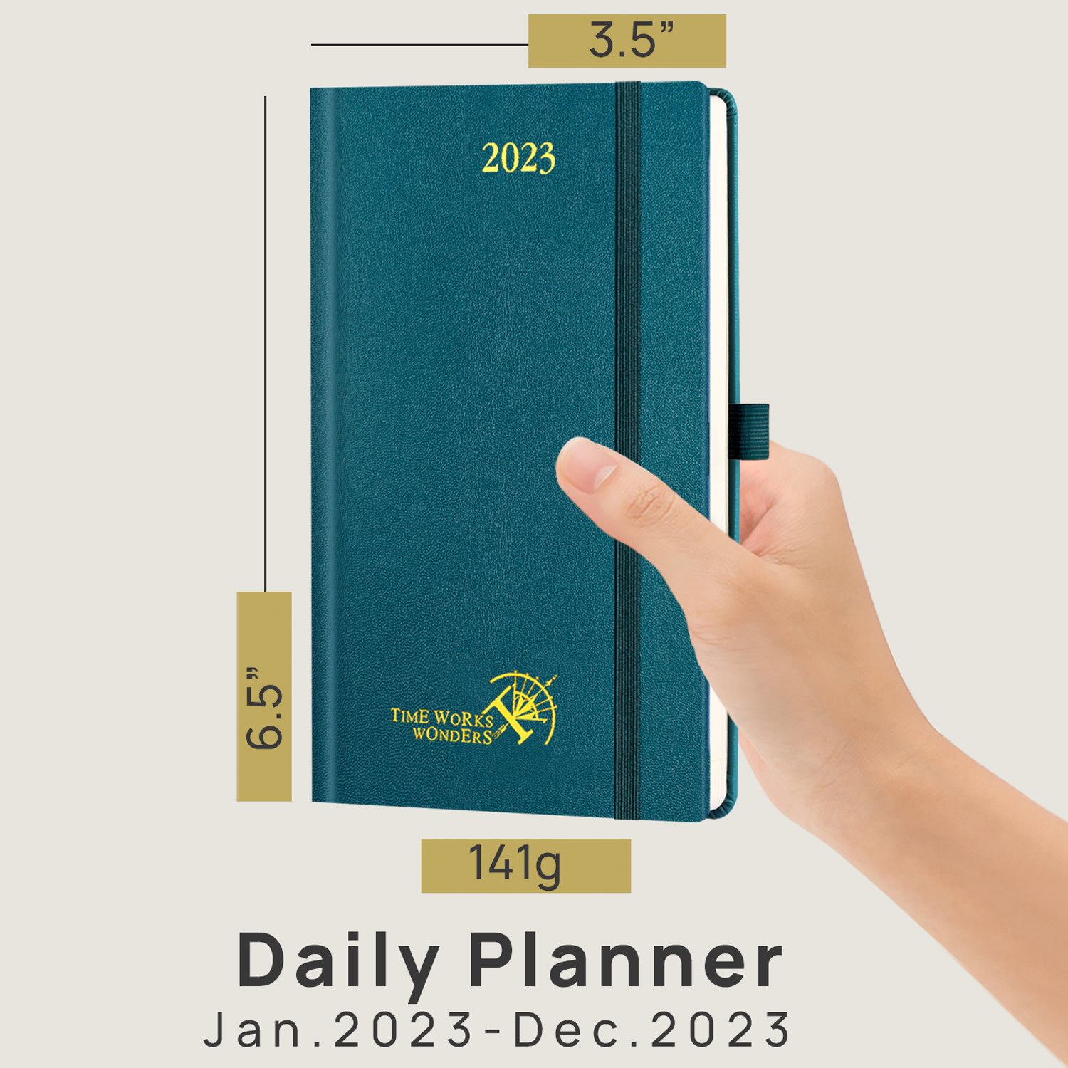 FSC Pacific Green Mini Hardcover Weekly Planner 2023 Vertical Printed