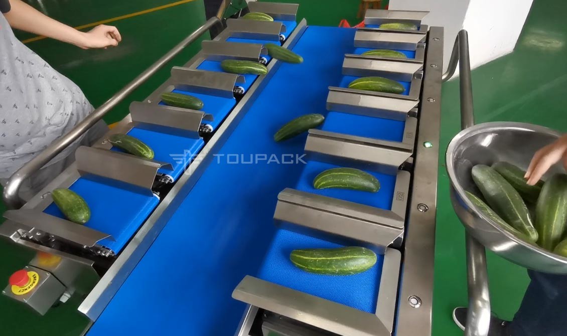 Industrial 12 Head 14 Head Belt Combination Weigher For Sweet Potato Corn Eggplant Type