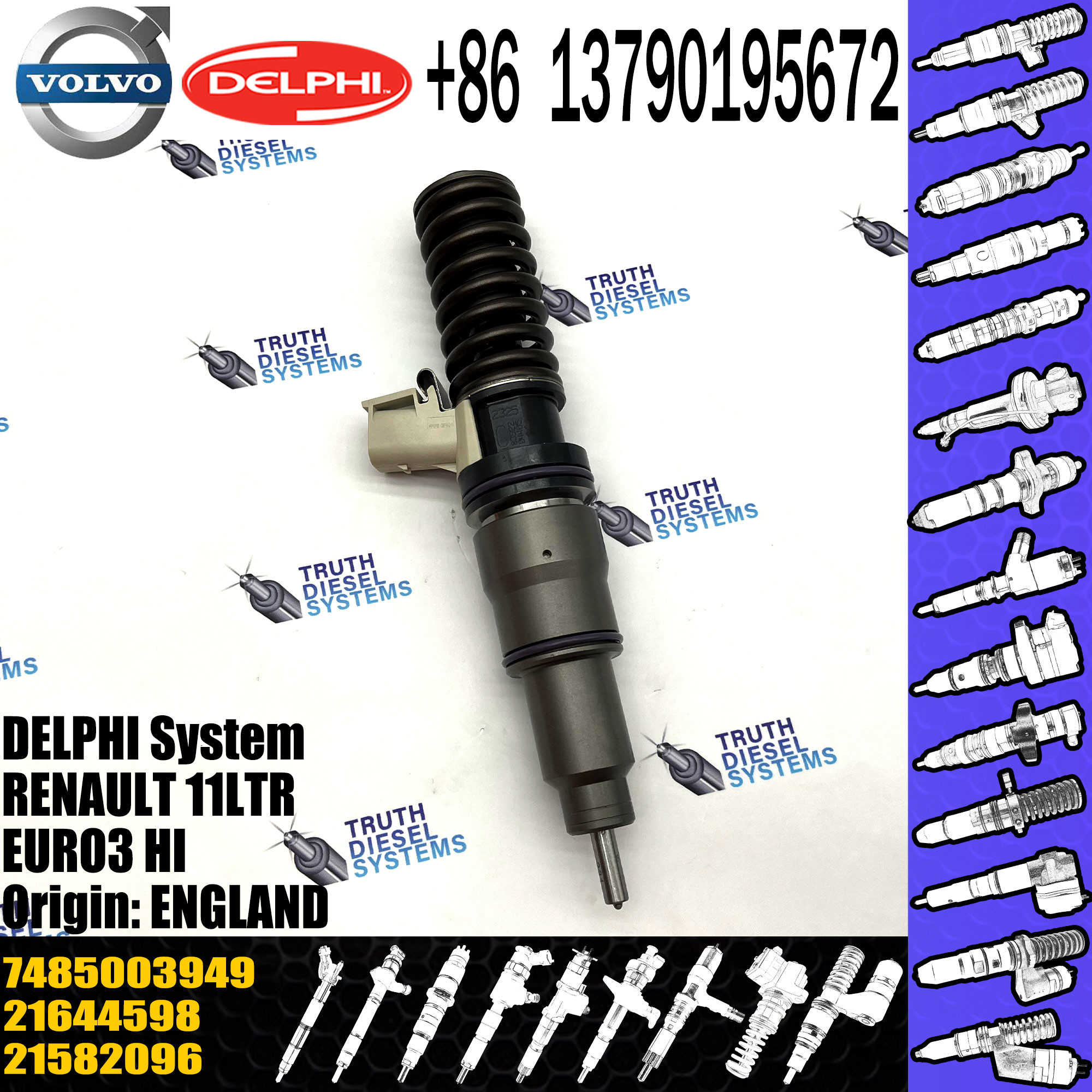 Fuel Injector BEBE4D01101 BEBE4D01201 20547351 7485003949 for diesel engine parts