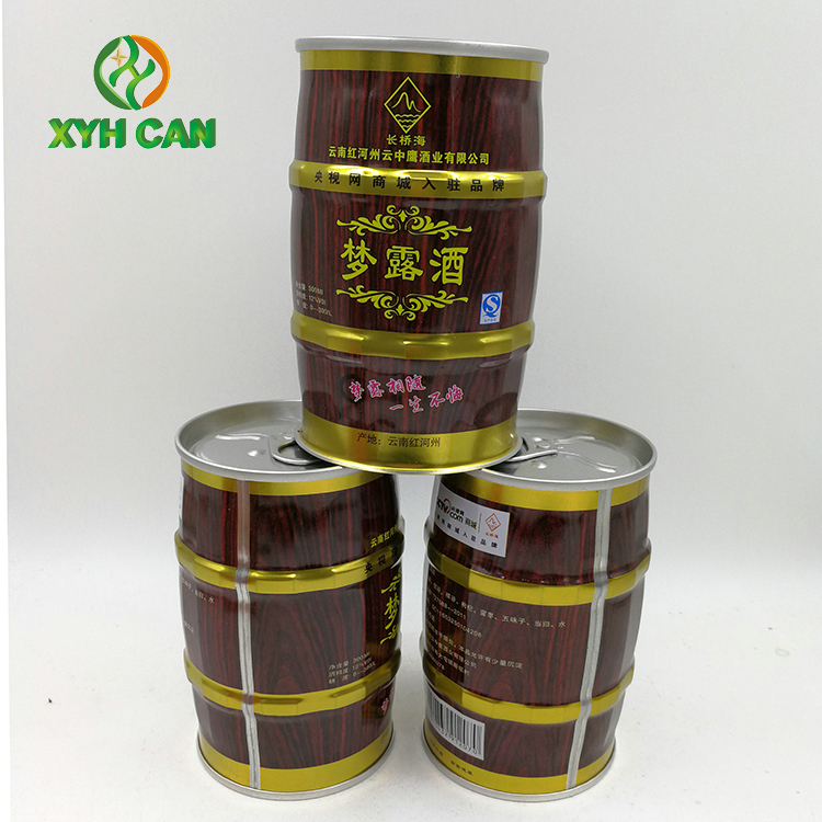 Alcohol Tin Cans Round shape Offset Printing Embossing Tin Boxes for Alcohol Beer