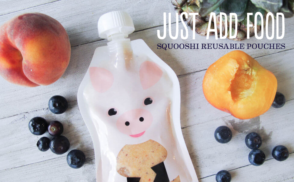 Squooshi Reusable Food Pouches Baby Food Pouches Baby Food Storage Toddler Snacks