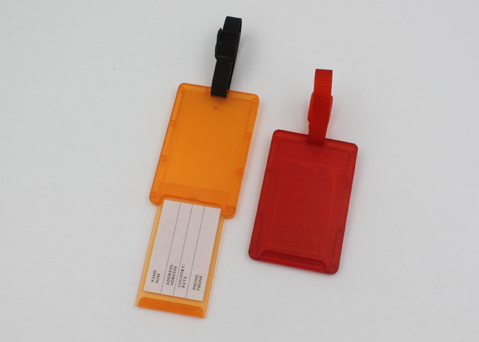 Double - Sided Custom Plastic Luggage Tags Label Name Or Address CE ROHS