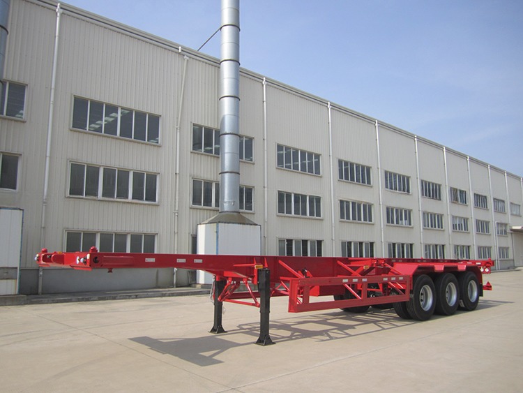 Truck Trailer 40ft Steel Shipping Container Semi Trailer 3 Axles Skeleton Frame Transportation Chassis for Cargo Loading