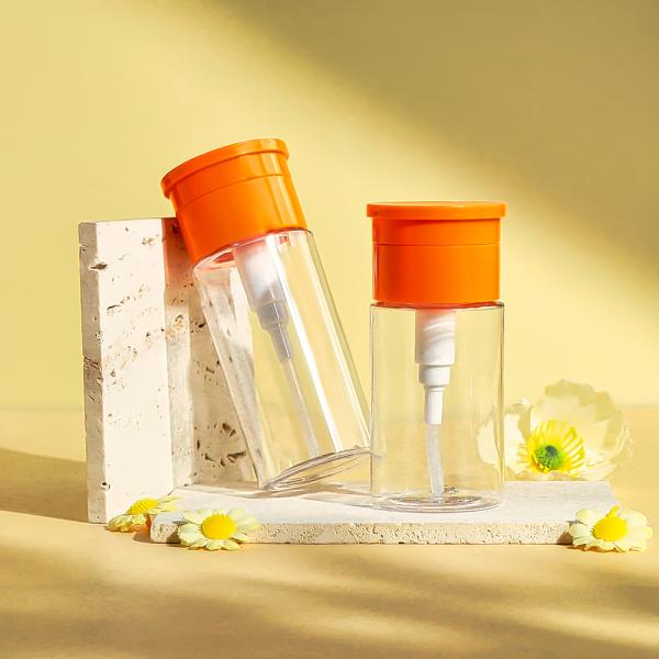 Transparent food-grade PET makeup remover in flip-top bottle, environmentally friendly and reusable