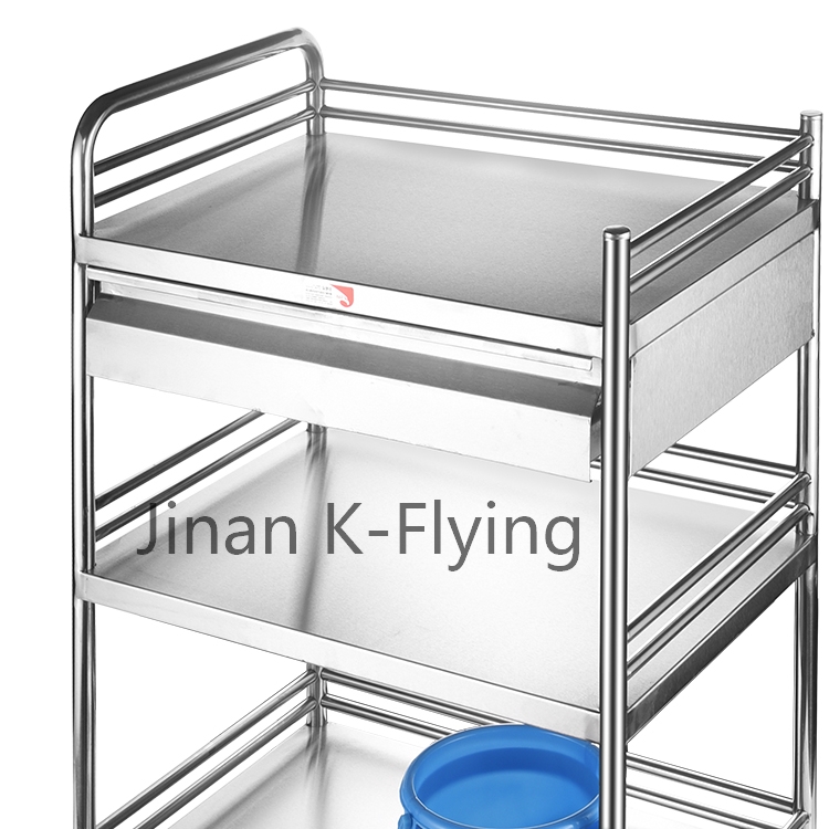 201 304 SS Three - Layer Treatment Medical Trolley Cart