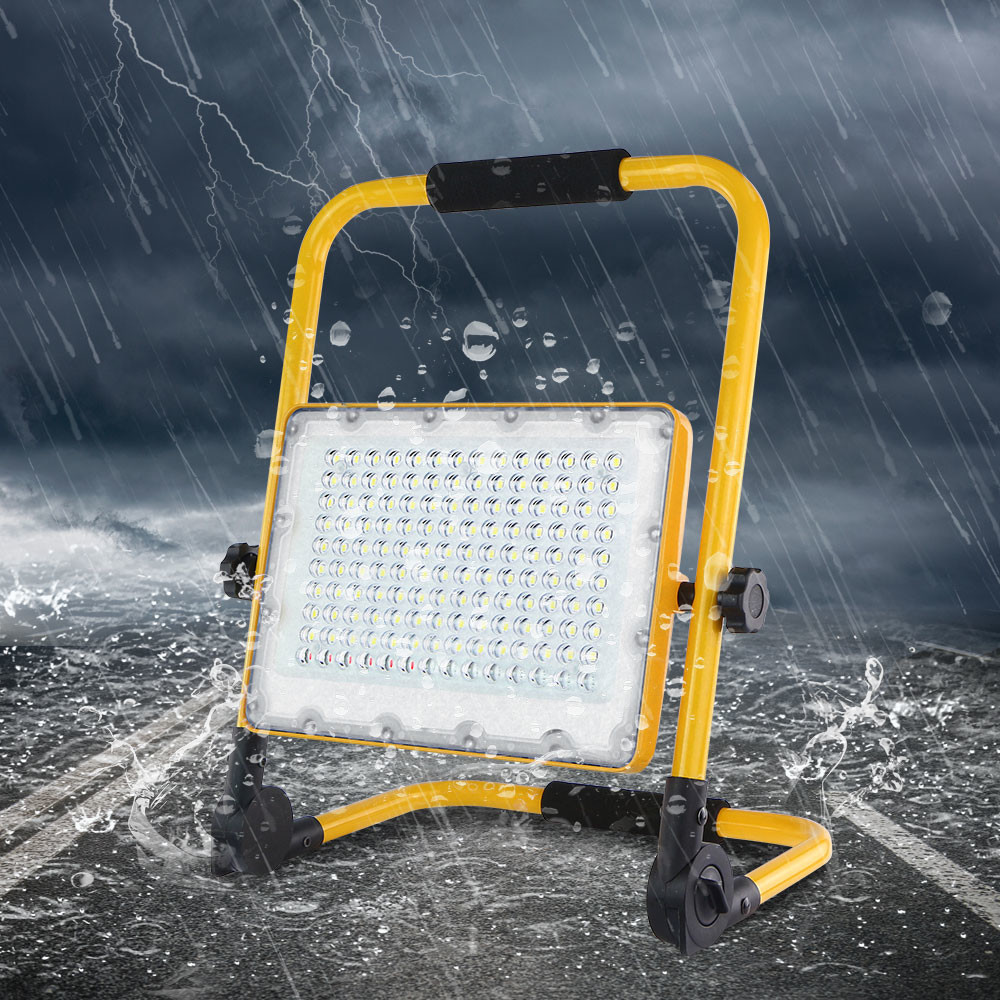Yellow Rechargeable Portable LED Work Light Foldable 2000 Lumen 48w 85w 90w 7 Inch