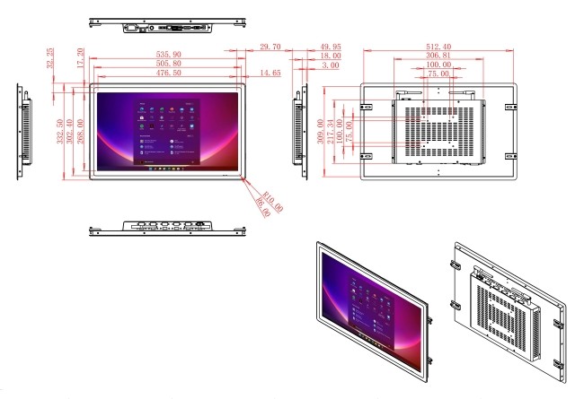 21.5-Inch High-Definition Windows Monitor for Digital Signage and Industrial Use