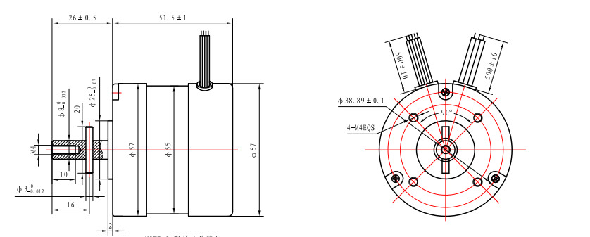 500W 24V BLDC Motor NEMA23 57mm DC Brushless Motor 0.3N.M Max Torque
