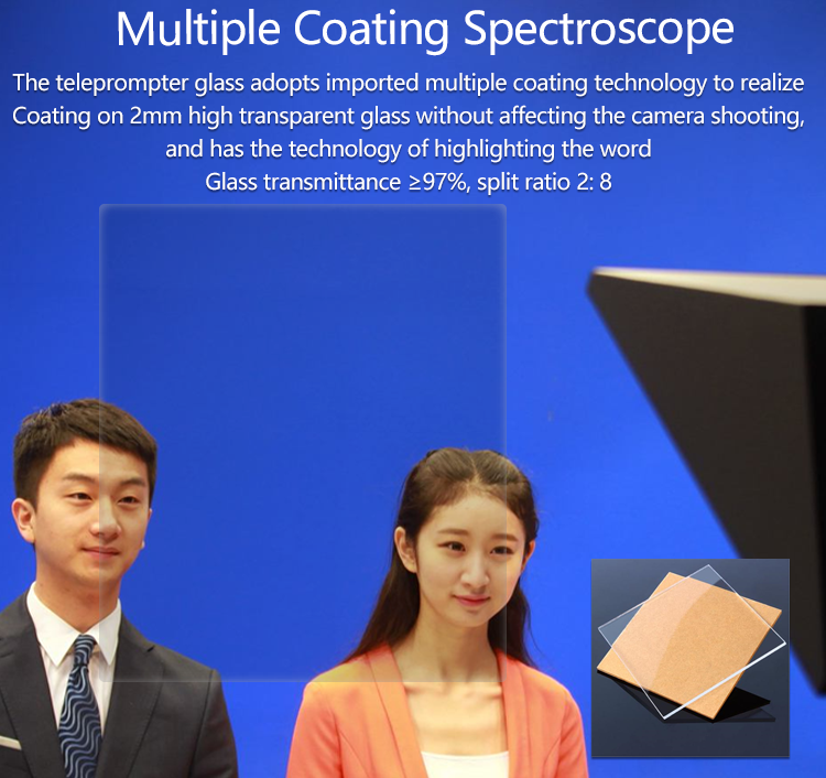 Broadcast Teleprompter with Tripod and Remoter 24inch Single Screen Built-in Prompter